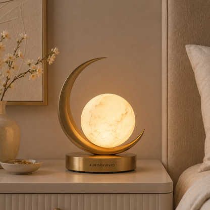 AURORAVIVID Moon Orb Crescent Lamp
