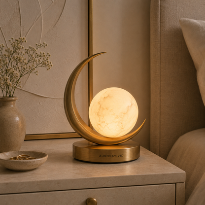 AURORAVIVID Moon Orb Crescent Lamp