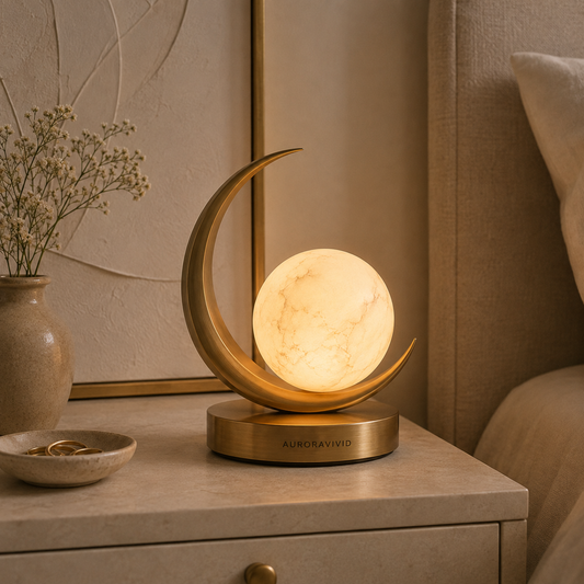 AURORAVIVID Moon Orb Crescent Lamp