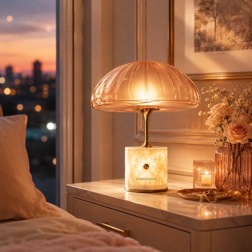 AURORAVIVID Blush Dome Mushroom Lamp image 1