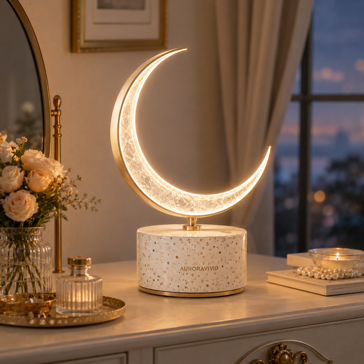 AURORAVIVID Crescent Glow Moon Lamp image 2