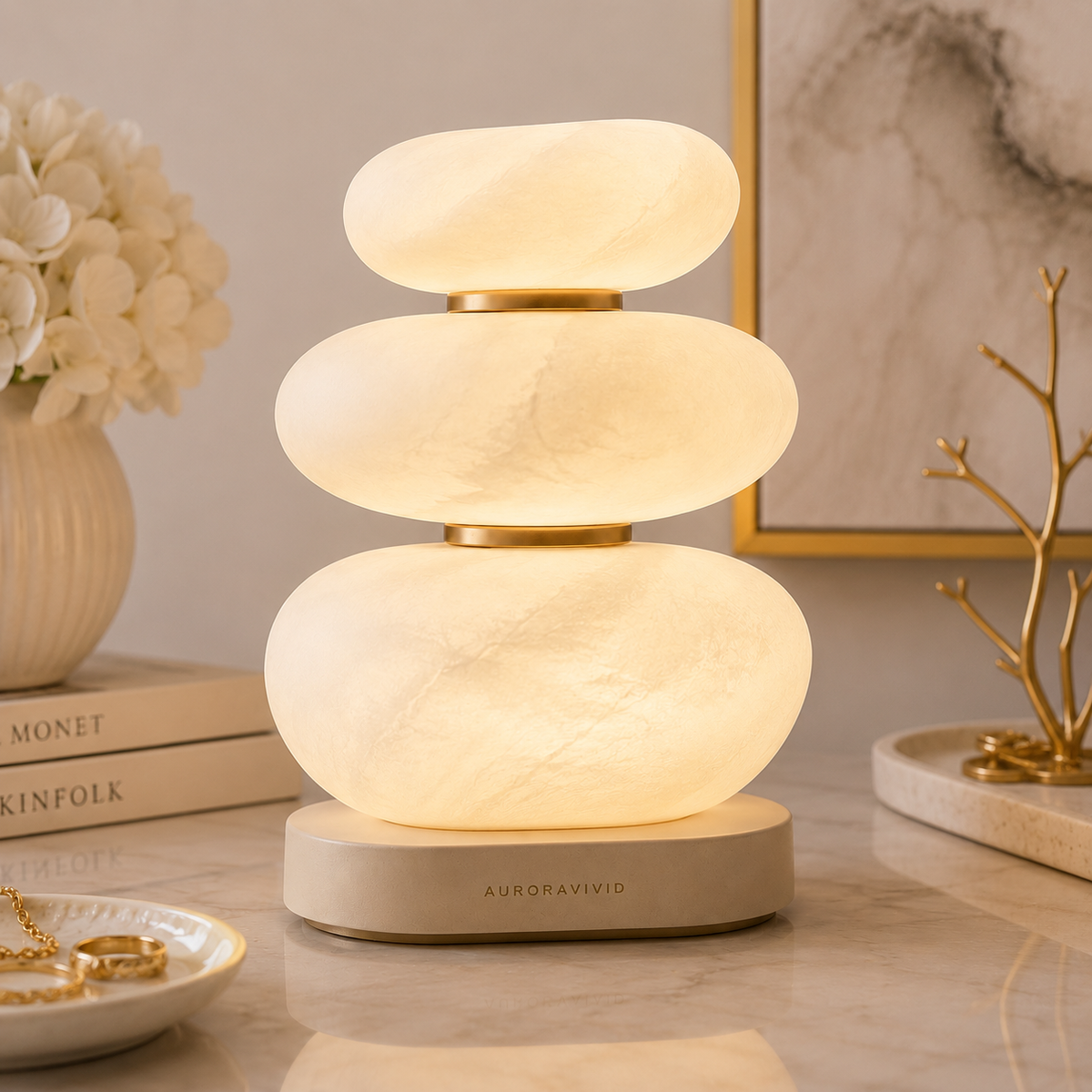 AURORAVIVID Pebble Glow Table Lamp image 2